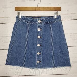 Aeropostale High Rise Button Front Denim Skirt size 0